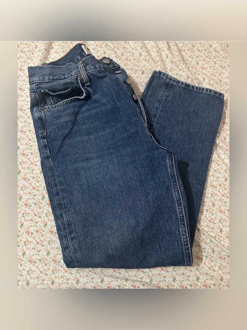 AGOLDE Riley High Rise Straight Crop Jean Organic Cotton Denim 27 x 25